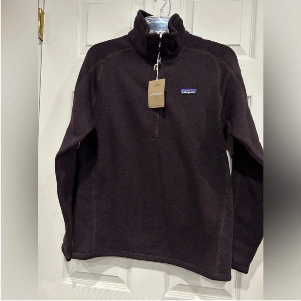 Patagonia Women's Small Better Sweater 1/4 Zip Pullover Obsidian Plum Purple NWT